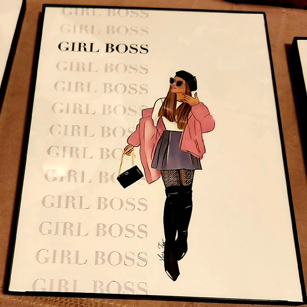 Girl boss 8 1/2"x11" Framed Wall Art